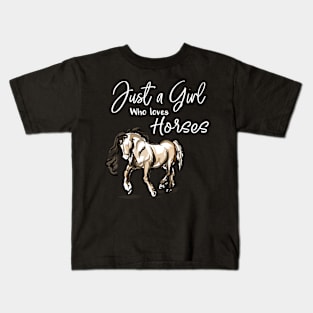 Just a Girl Who Loves Horses Equestrian Kids T-Shirt